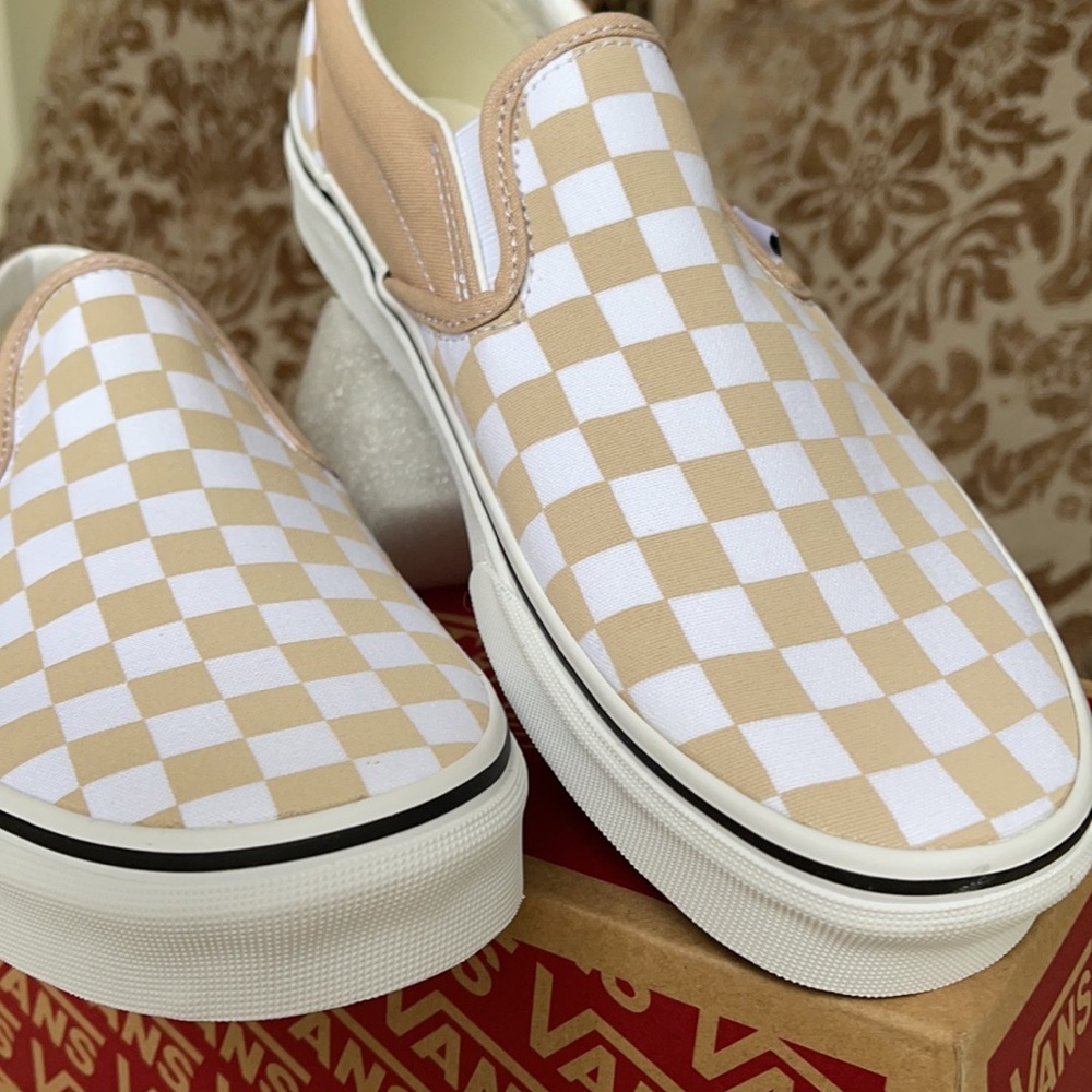 Vans Classic Slip On Checkerboard Frappe/Trwht WMN - Picture 10 of 16